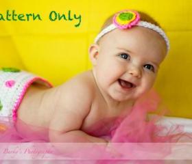 Polk A Dot Diaper Cover and Headband Crochet Pattern