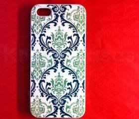 Iphone 5 Case, New iPhone 5 case Light Blue Damask Pattern phone iphone 5 Cover, iPhone 5 Cases, Case for iPhone 5