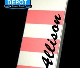 iPhone 5 Personalised Nautical Stripes Hard Case Soft Peach iPhone 5 Case