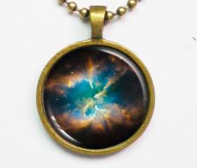 Planetary Nebula Necklace - NGC 2818 - Cosmic Jewelry - Galaxy Series