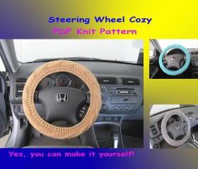 Knit Pattern - Steering Wheel Cozy/Cover (27VC2012)