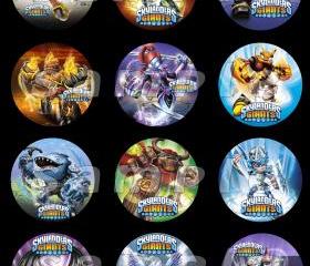 Skylanders Giants Set of 12 2.5-Inch Round Personalized Stickers or Cupcake Toppers-Page 1
