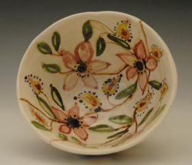 Handmade Flowered Porcelain Bowl