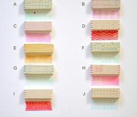 Washi tape stamps / Hand Carved Rubber Stamp / set of 3