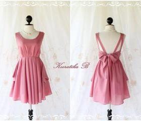 A Party V Shape - Pink Nude Color Wedding Prom Party Cocktail Bridesmaid Dinner Dancing Dress