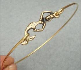 Brass Mermaid Bangle Bracelet Style 4