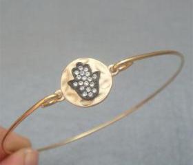 Hamsa Hand Bangle Bracelet Style 3