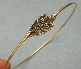 Little Owl Bangle Bracelet