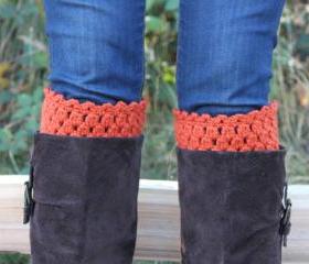Crochet Boot Cuffs Leg Warmers Boot Socks Pumpkin