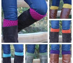 Crochet Boot Toppers Boot Cuffs Leg Warmers - Pick Your Color
