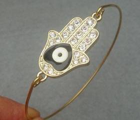 Hamsa Hand Bangle Bracelet 