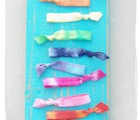 6 Tie Dye Hair Ties, The Rainbow Set by Lucky Girl