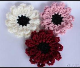 Flower Brooch Set Crochet