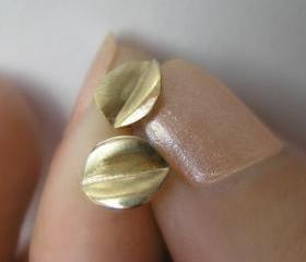14k Gold Leaves Studs, Leaf Earrings, Solid Gold Jewelry
