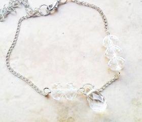 Adjustable crystal drop bracelet