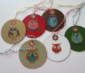 Set of 6 Owl Gift Tags