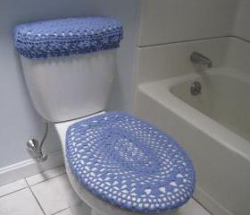 Set of 2 Crochet Covers for Toilet Seat & Toilet Tank Lid, Cozies - blue bell (TSTTL9)