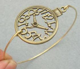 Clock Bangle Bracelet