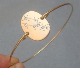 Taurus -personalized Zodiac Constellation bangle bracelet - April May Birthday