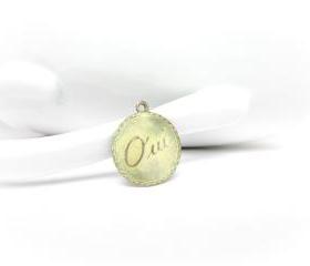 Brass Charm, Oui Charm, French Charm, Patina Charm