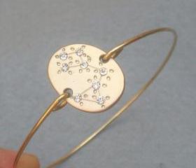Sagittarius -personalized Zodiac Constellation bangle bracelet - November December Birthday