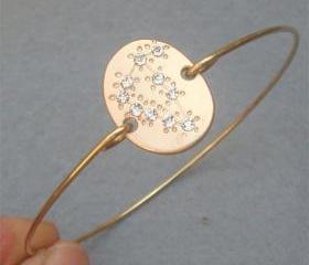 Capricorn -personalized Zodiac Constellation bangle bracelet - December January Birthday