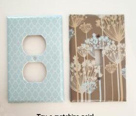 Switchplate Cover Light Blue and Brown Combo