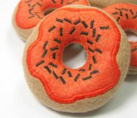 Pumpkin Frosted Donut with Sprinkles Catnip Cat Toy