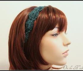 Headband Crochet Teal Hair Tie