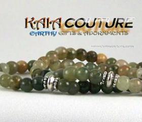 Aventurine Gemstone Energy Bracelet SET with Yogi accent beads
