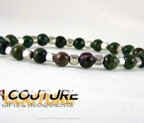 Calmimg Jasper Energy Bracelet with Pewter Accent Beads,