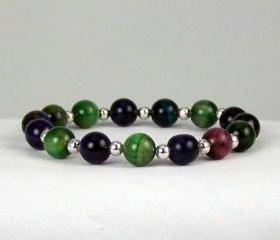 Balancing Tiger Eye Comfort Bracelet with Sterling Silver Accent Beads, Energy Bracelet, Free Shipping