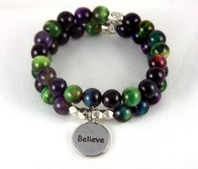 Ladies Tiger Eye Stretch Bracelet SET, Yoga Bracelet, Meditation Bracelet, Fashion Bracelet, Free Shipping, Unisex