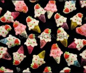  50pcs ice Cream CUPCAKE CANDY Flat Back Cabochons F610