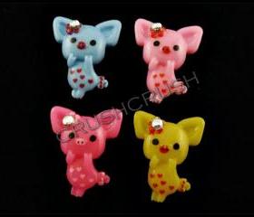  15pcs Pig and Heart Cartoon Flat Back Cabochons F585
