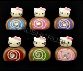 15pcs Hello Kitty Cream Roll CUPCAKE Desert Cabochons Flat back F584