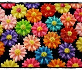  50pcs 10mm Tiny Resin FLOWER Flat Back Cabochons F580