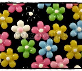 50pcs 11mm Tiny Resin FLOWER Flat Back Cabochons F574