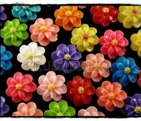  50pcs 11mm Resin FLOWER Flat Back Cabochons F571
