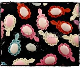  50pcs Resin Vintage Mirror Flat Back Cabochons F562
