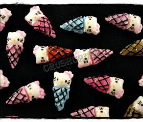50pcs ice Cream CUPCAKE CANDY Hello Kitty Flat Back Cabochons F555