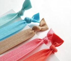 Elastic Hair Ties. Beach Set.