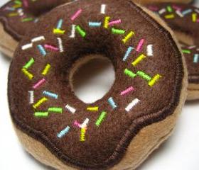 Chocolate Frosted Donuts with Sprinkles Catnip Cat Toy
