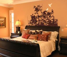 Wall Decal Tree Bush with Birds Vinyl Wall Decal 22126