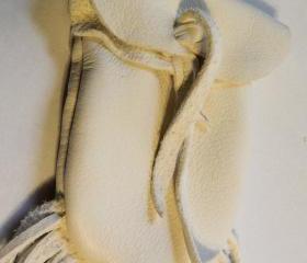 Handmade White Leather Pouch