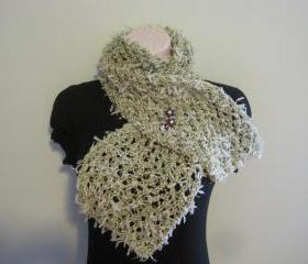 Knit Long Scarf - Fashion Yarn -light green (SC3)