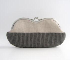 Frame sunglasses case -gray and natural linen