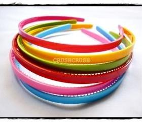  12pcs 8mm COLOR PLASTIC Headbands. Wholesale lot H18