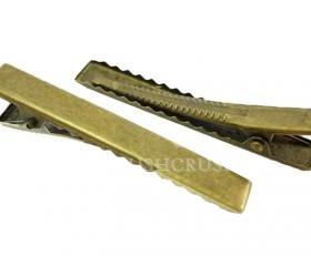  50pcs 45mm BRASS plated Alligator hair clip with Teeth C12