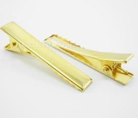  25pcs 55mm GOLD Alligator hair clip with Teeth C47